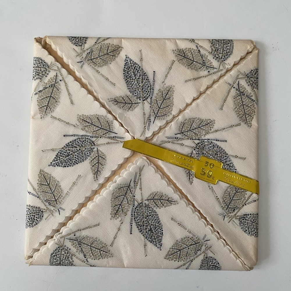 Vintage Luncheon Paper Napkins 112 piece,  made in Germany leaf design